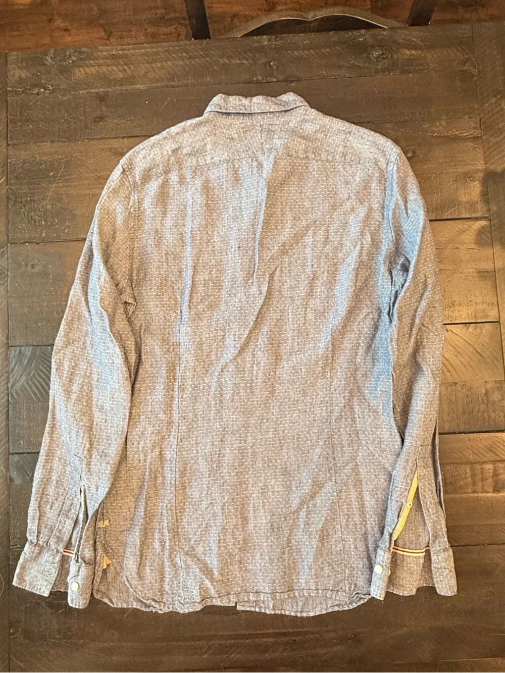 Banana Republic Blue Textured Long-Sleeve Button-Down Shirt